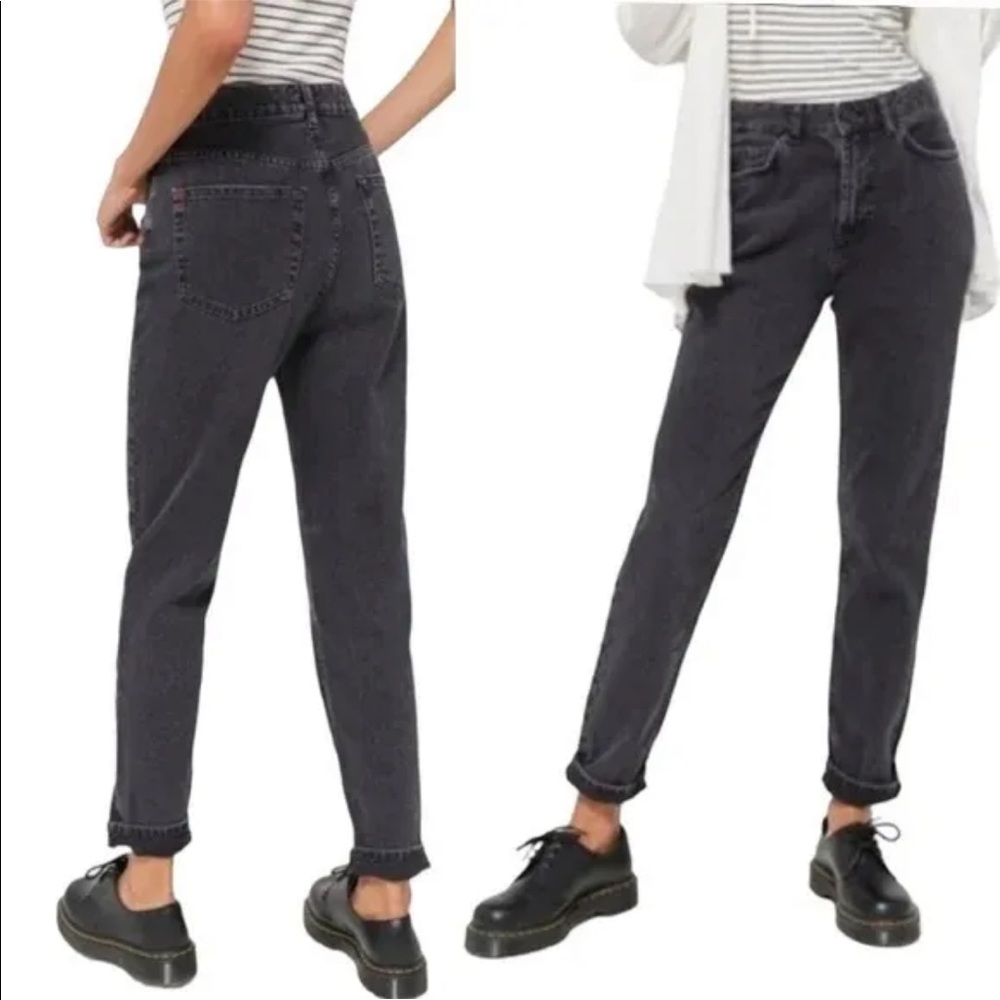 BDG Relaxed Straight Mid Rise Denim Jeans Washed Black Button Fly Size 25